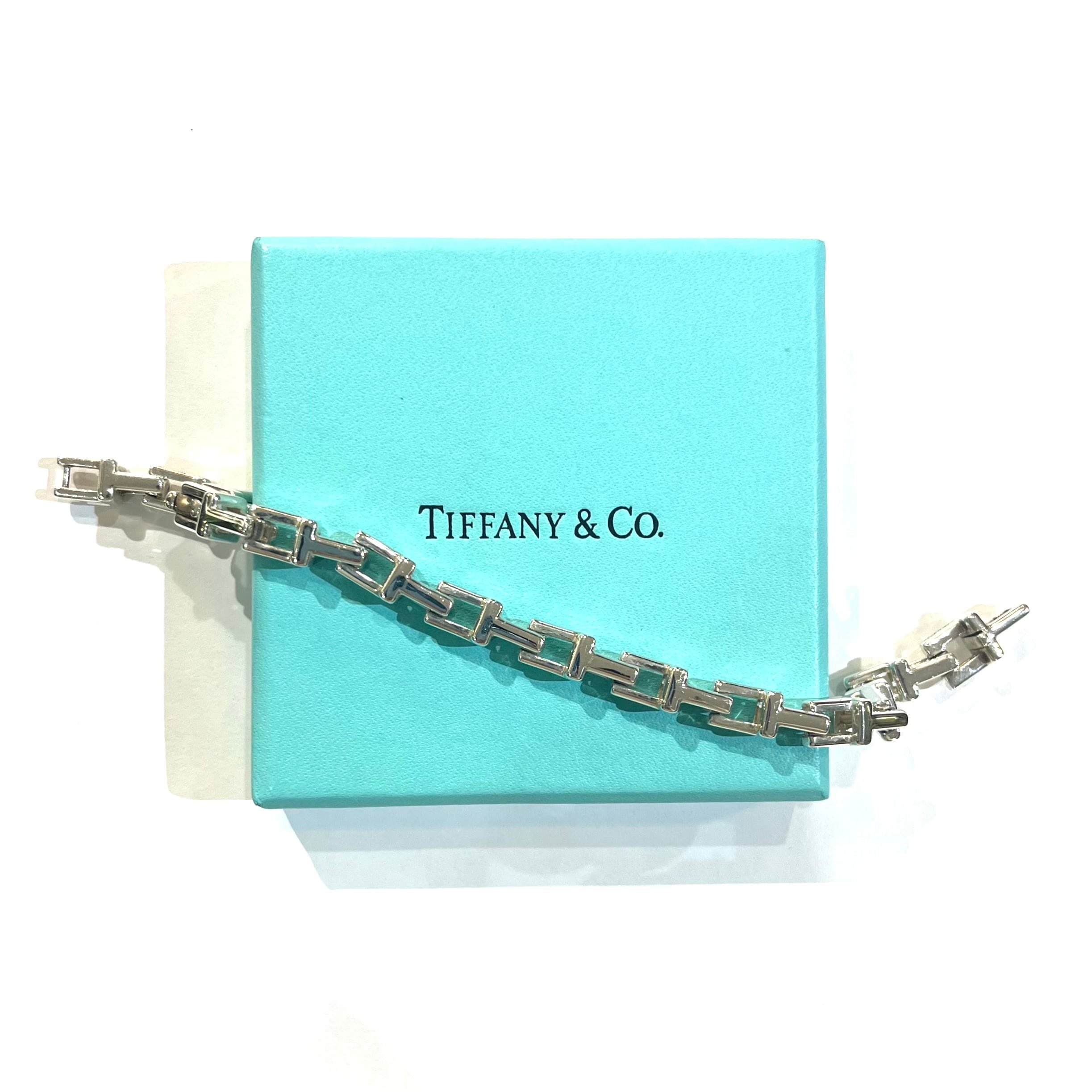 激レア【TIFFANY&CO. 】2161 重厚感Tモチーフ リンクシルバー