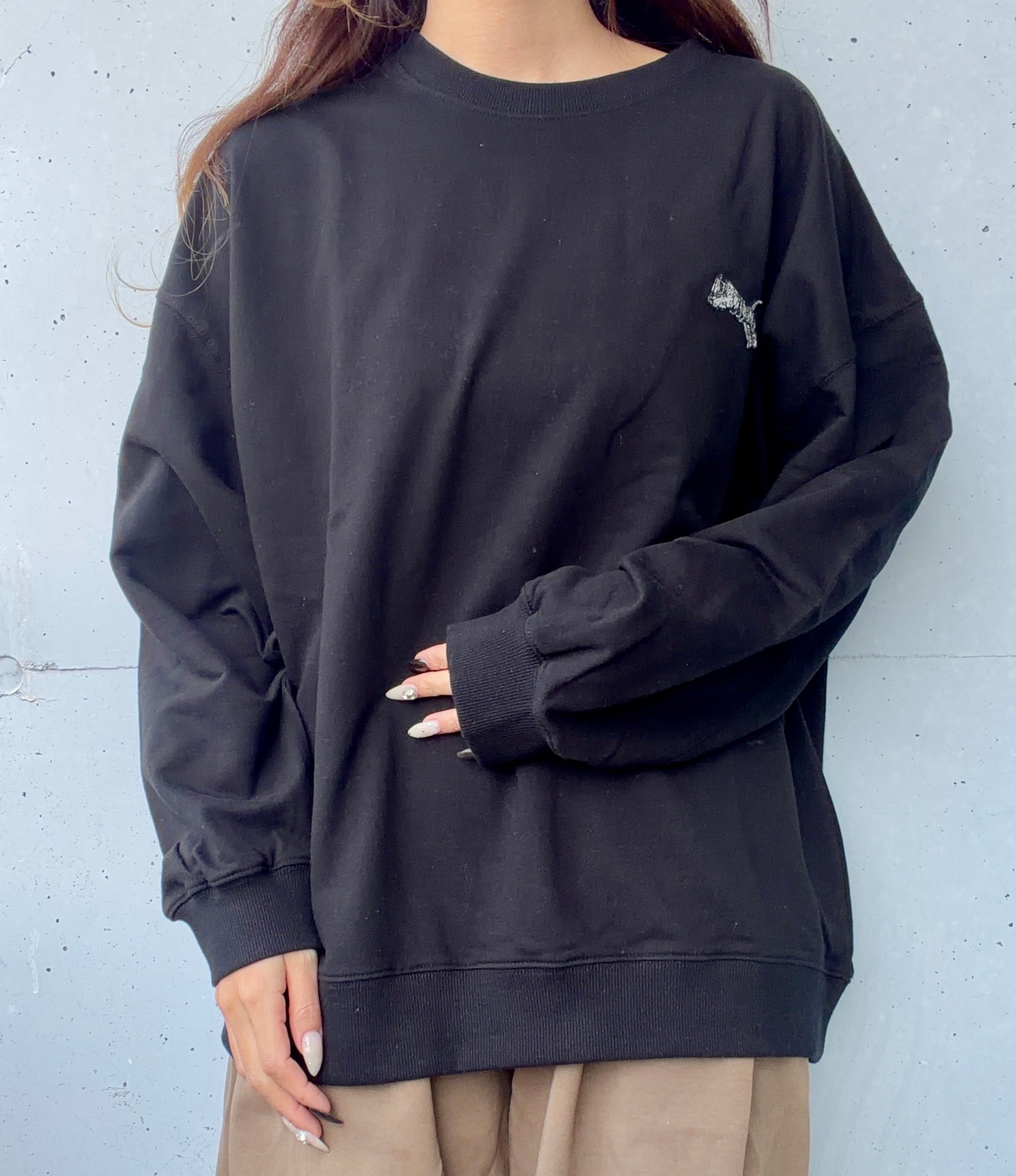 【トラノイ 】大人気♡スウェットワンピース　完売　ネイビー　ワッペン 店舗で即完売⁉【TRANOI.】【TORAワッペンシリーズ】スウェット