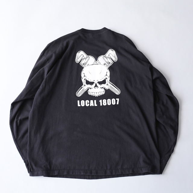 fire and skull printed 3XL super big l/s tee