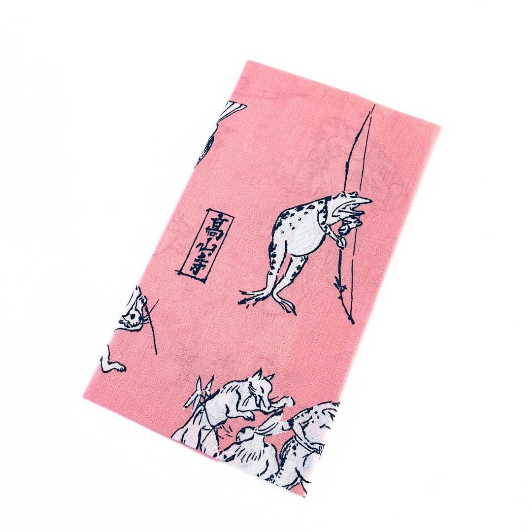 鳥獣戯画 手拭い ピンク | hmm, by 東京都美術館ミュージアムショップ