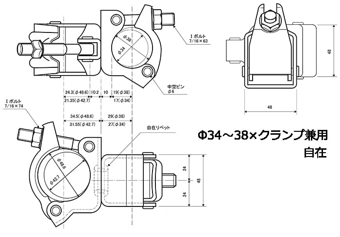 クランプ DAYTONA（バイク用品） DAYTONA デイトナ GRIPPY GRIP GG-D-LINE