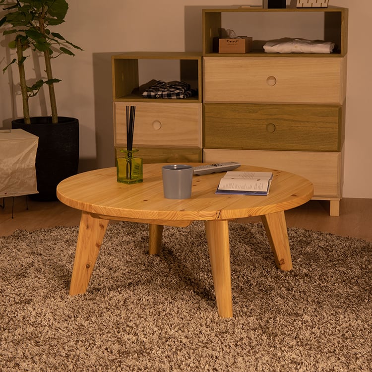 ローテーブル 丸 円形 座卓 1人暮らし ミニちゃぶ台 センター リビング