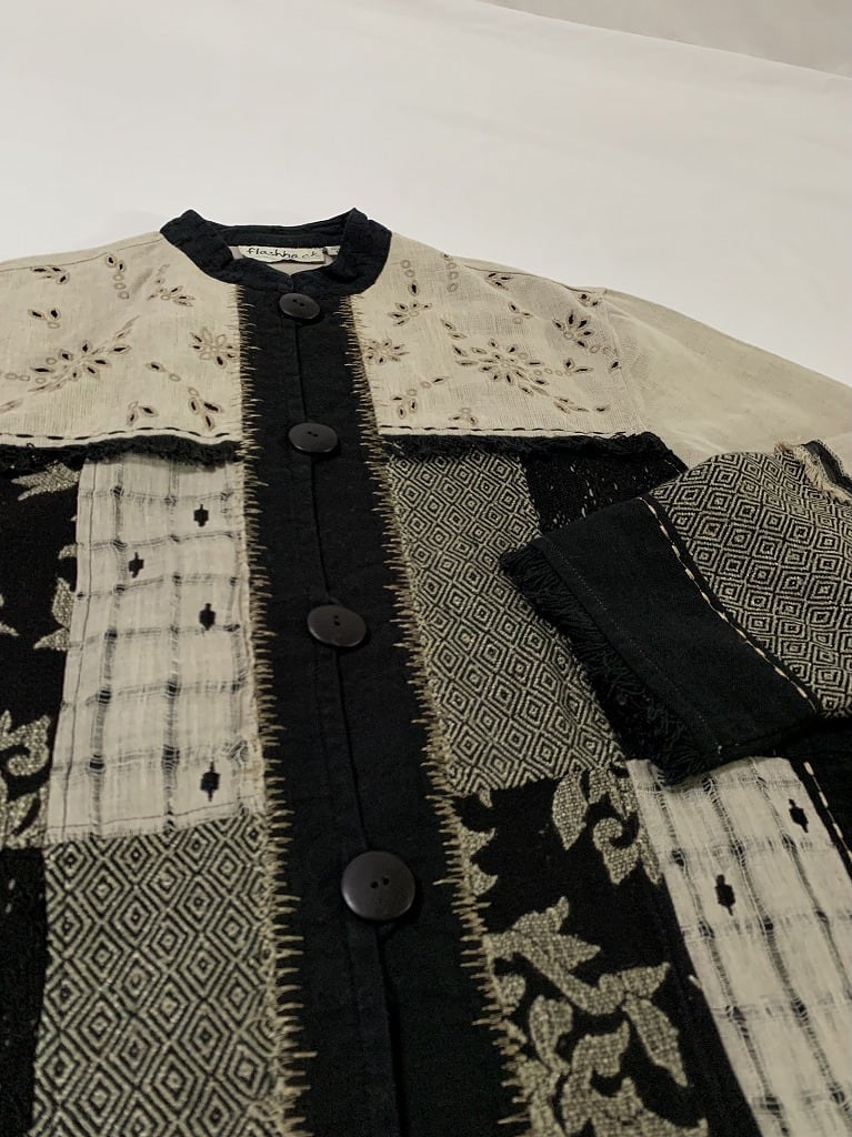 1990's Linen × Cotton Embroidery Patchwork Design Jacket