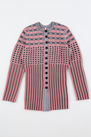 LINKS PATTERN CARDIGAN 26SSAC-013 LAVENDER×PINK