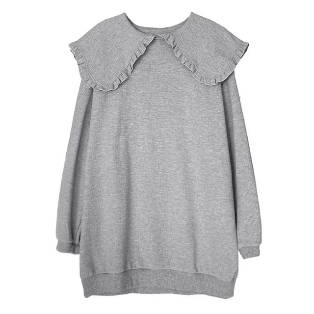 waffle big collar pullover 10084