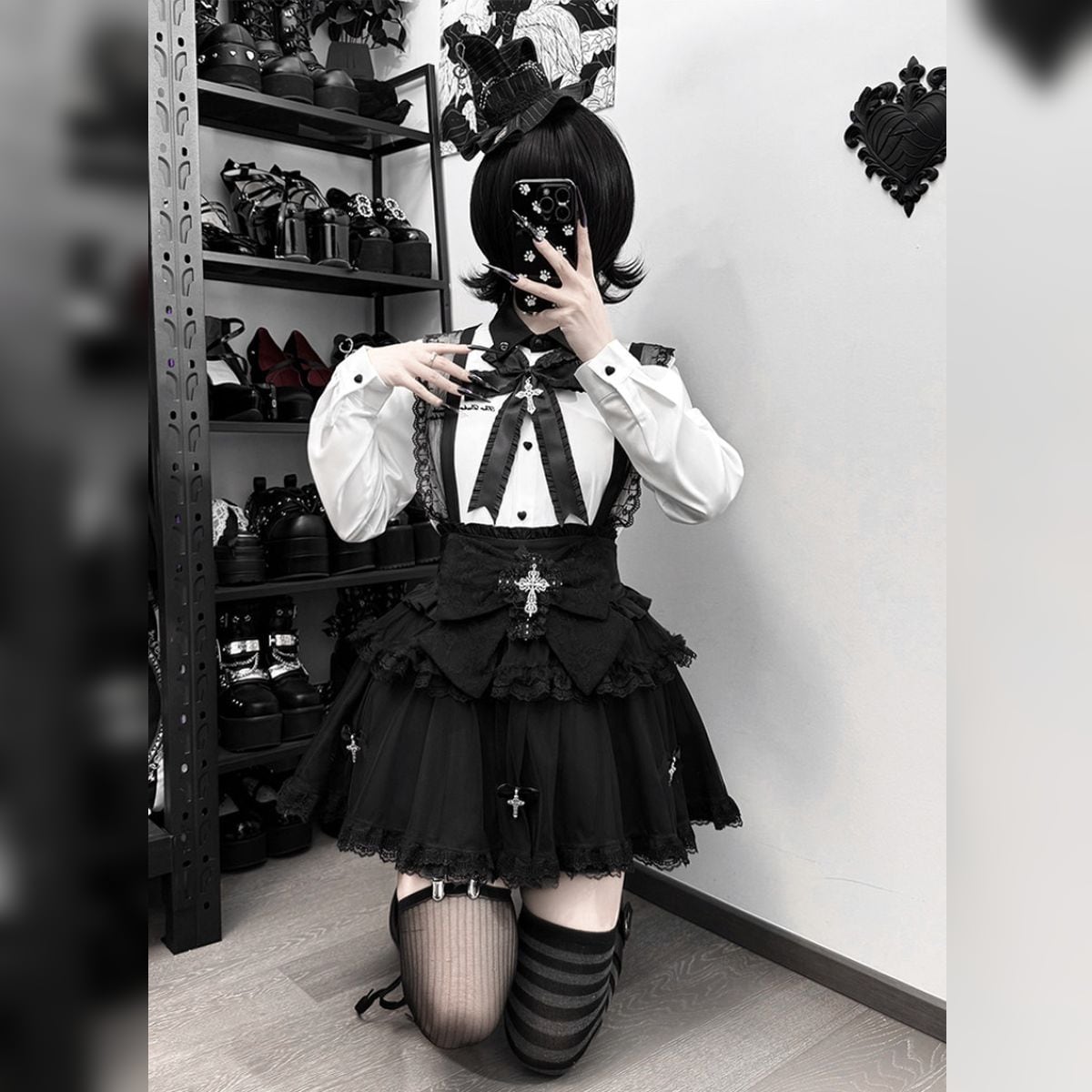 地雷系ゴシックティアードジャンパースカート：トップス | Maiden's Rêve