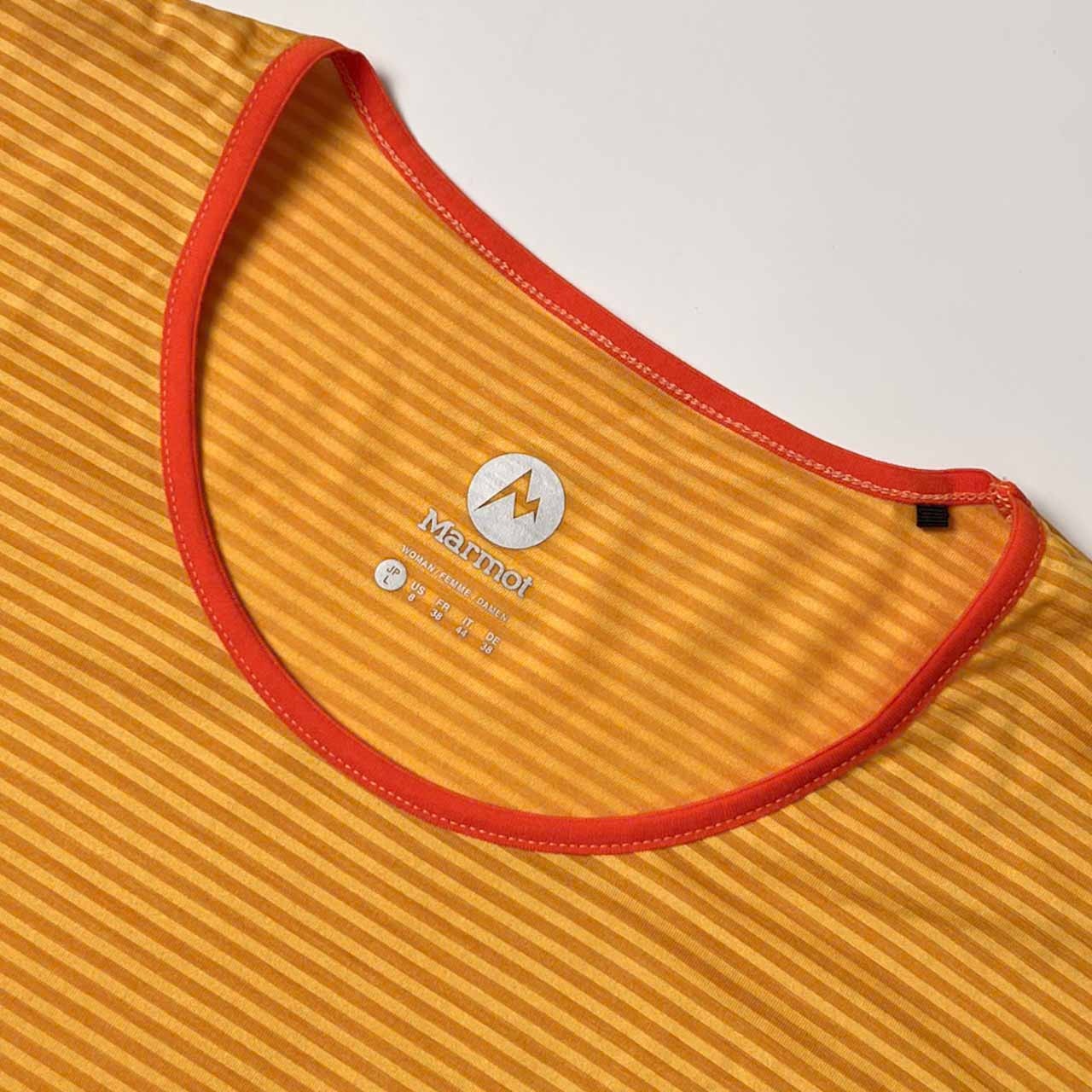 Marmot マーモット ボーダー ドライ 半袖Tシャツ L/イエロー 系