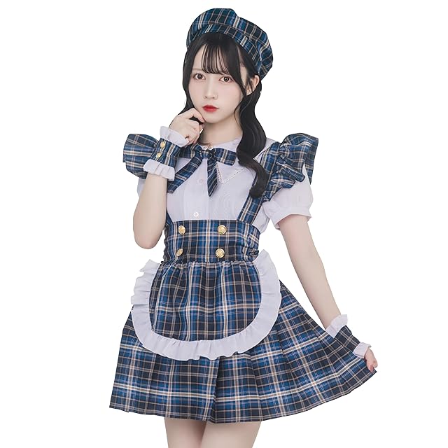 在庫セール』[Malymoon] コスプレ メイド ウエイトレス 家政婦 ドット