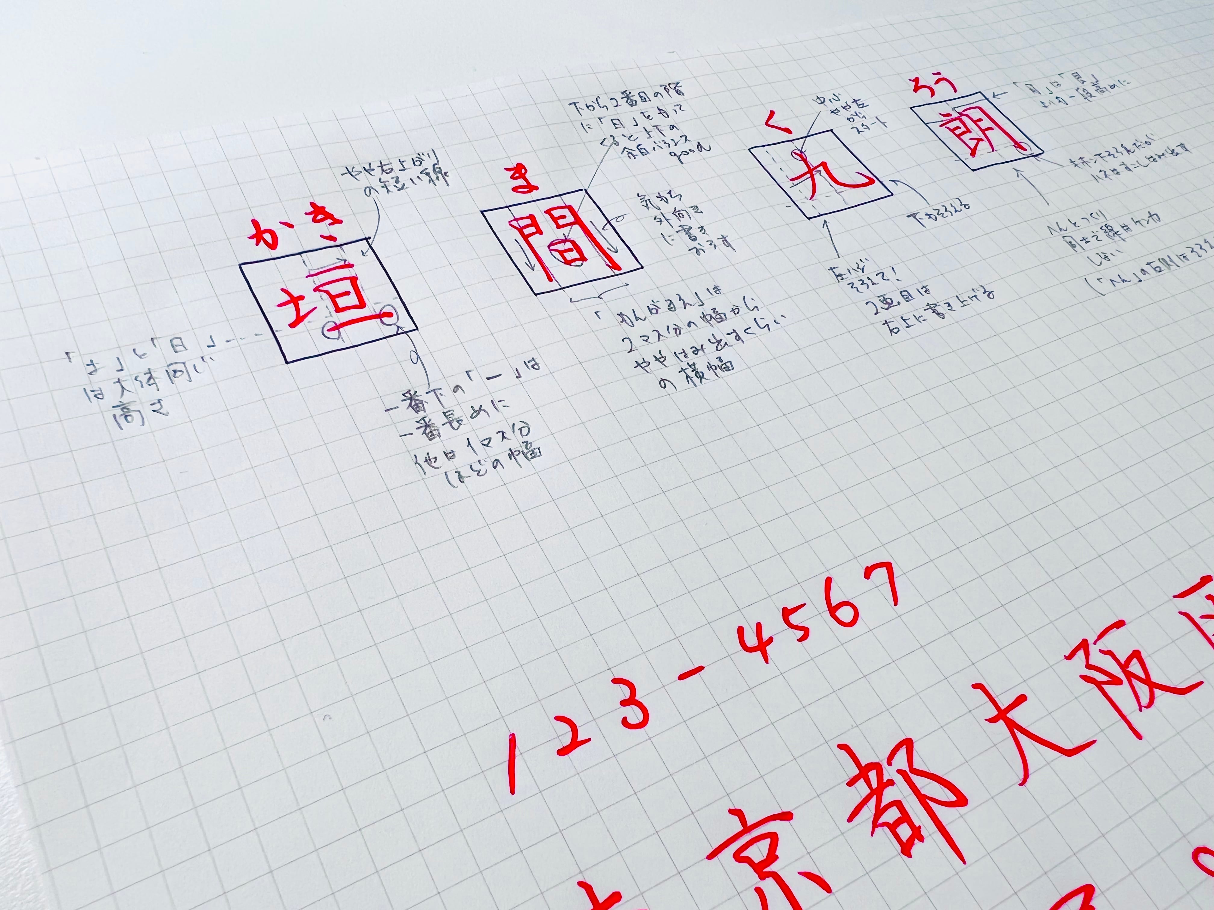 【ご住所・お名前】オーダーメイド手書き見本(解説付き)