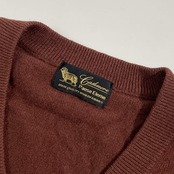 カシミヤ100% CASHMERE カシミヤ Vネック ニット セーター /ブラウン系 メンズ
