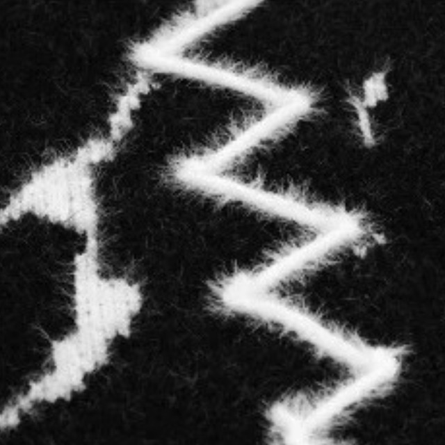 Abstract shaggy knit top C1434