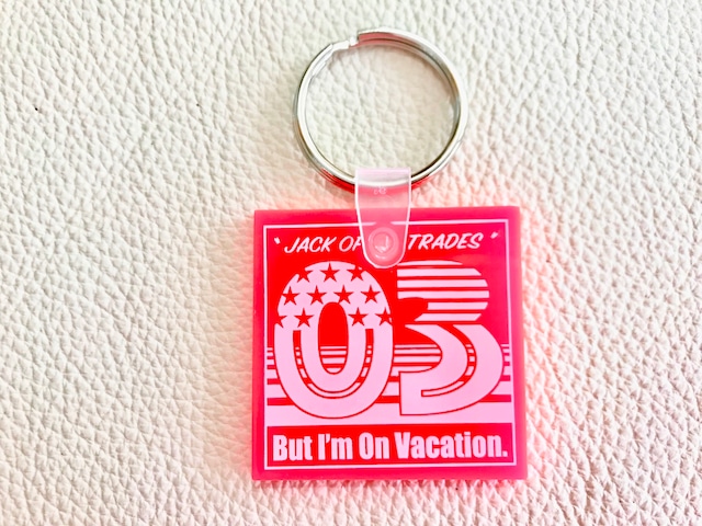 万屋MARUオリジナル QUIKEY KEY TAG (NEON PINK/WHITE)