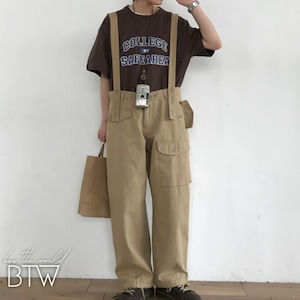 【韓国メンズファッション】カーゴパンツ風サロペット オーバーサイズ カジュアル 2WAY BW2185