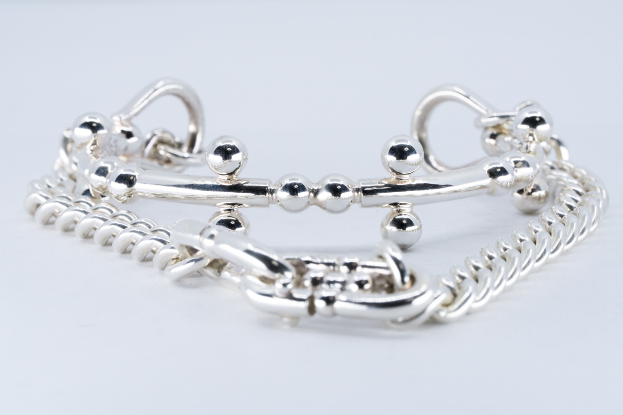 BN-115 BP Cross Junction bangle (Double Gurumetto chain)