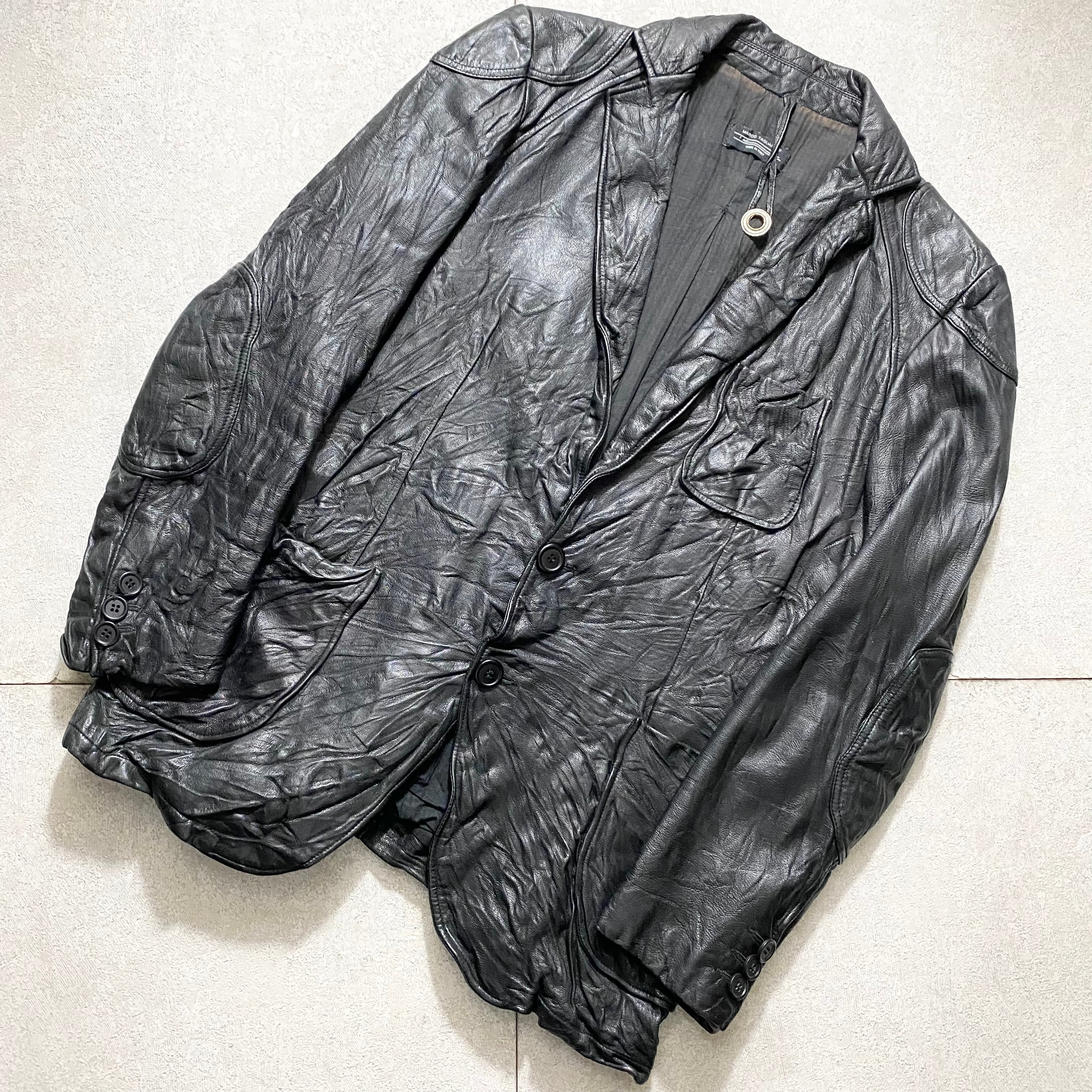 MARCO TAGLIAFERRI black leather tailored jacket | NOIR ONLINE