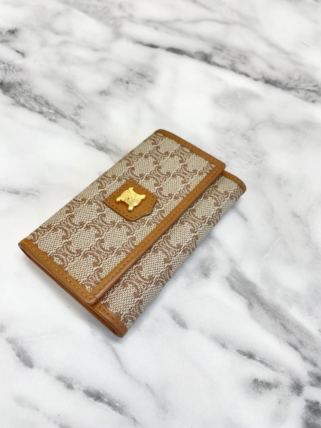 CELINE セリーヌ マカダム トリオンフ PVC×レザー 6連 キーケース 