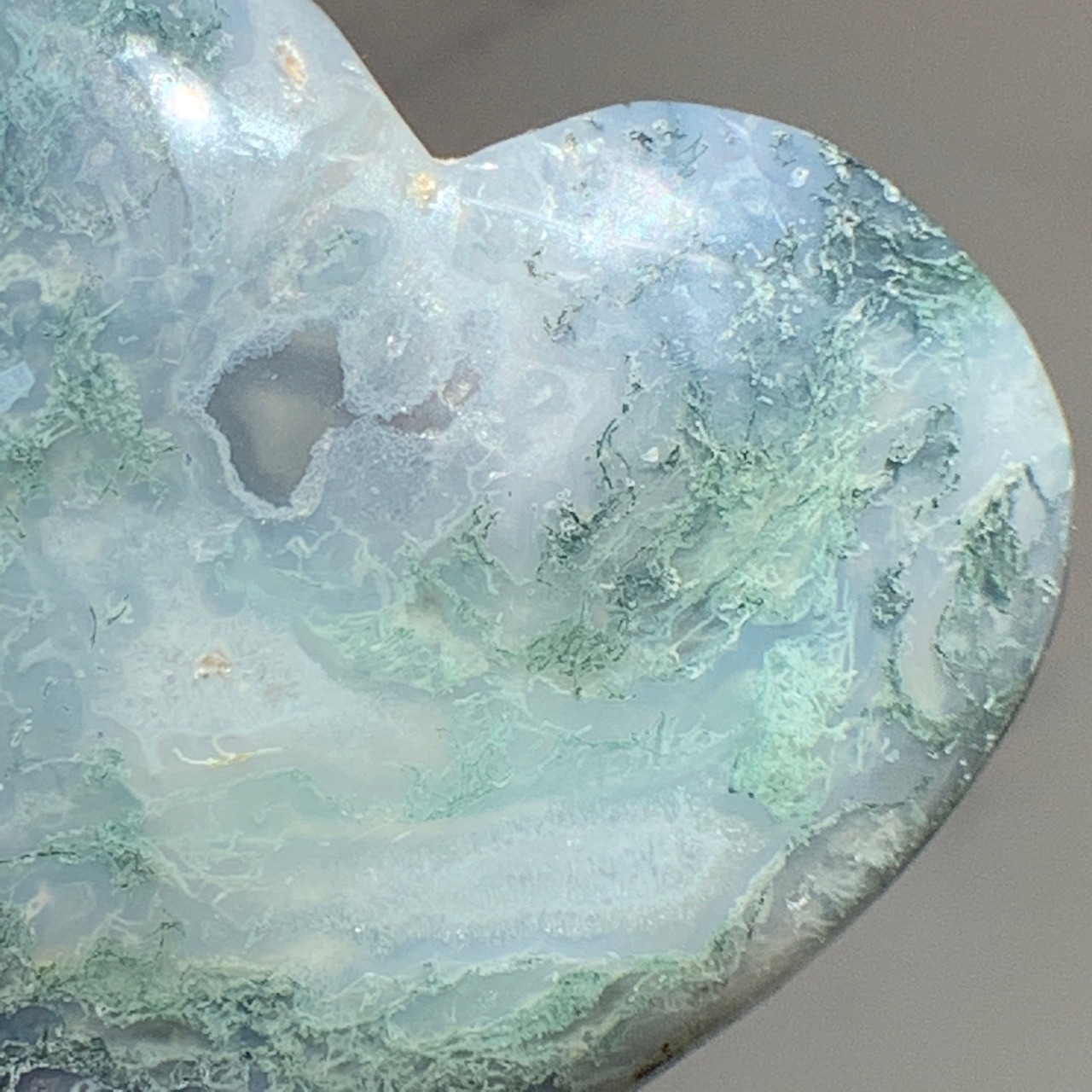 モスアゲート*ハート*置物*天然石インテリア*H1