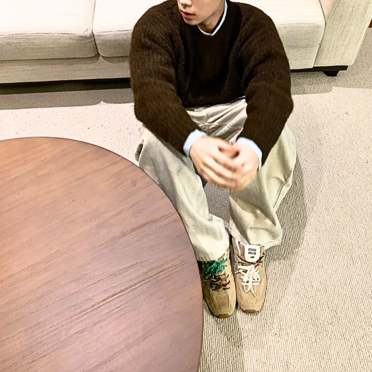 アメリカンレトロケーブルネックニット　1123