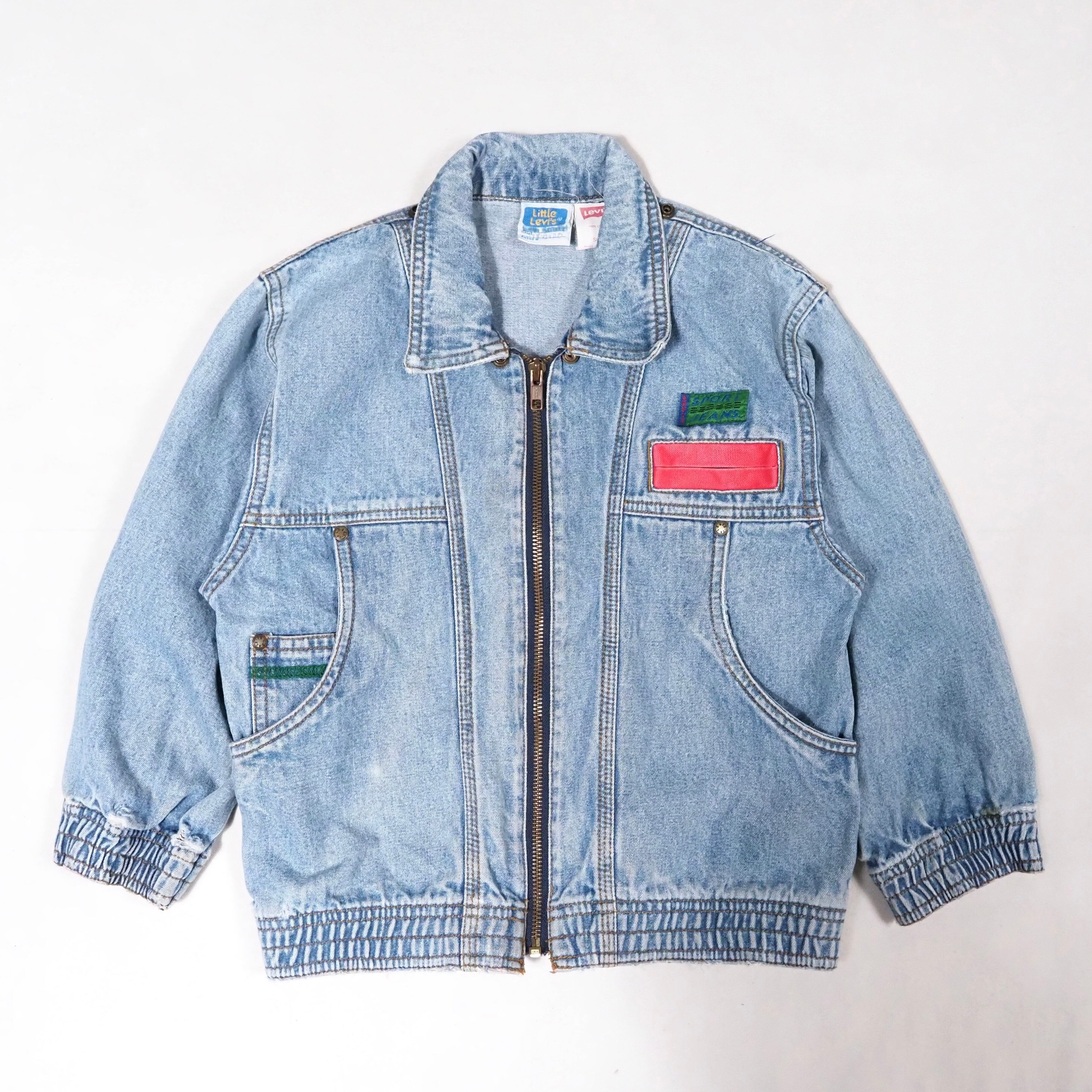 80s OLD STUSSY/Denim Jacket/USA製/黒タグ/L/デニムジャケット