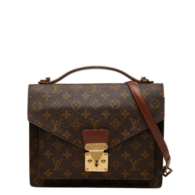ルイ ヴィトン モノグラム モンソー ハンドバッグ ショルダーバッグ 2WAY M51185 ブラウン PVC レザー レディース LOUIS VUITTON 【中古】