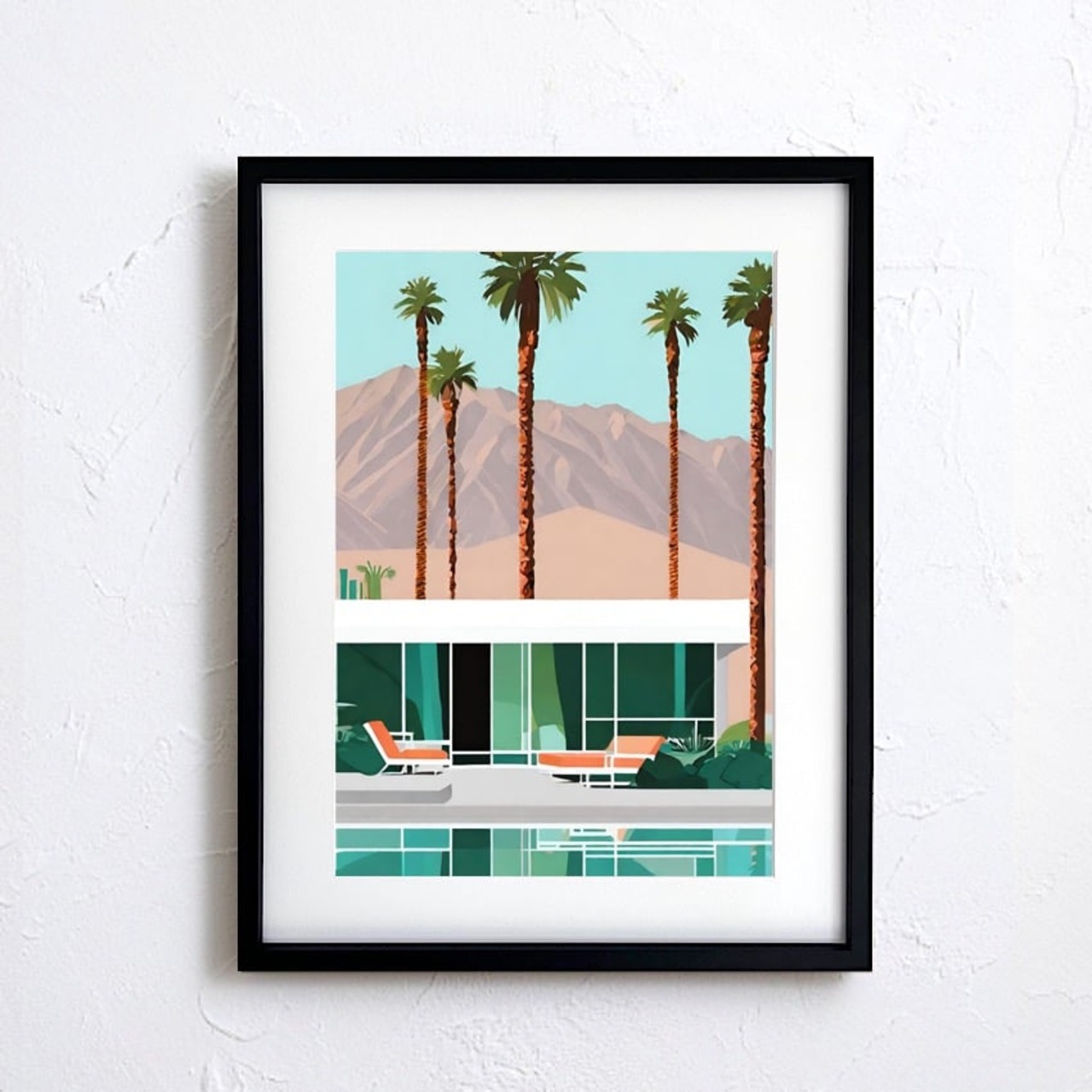 afternoon in California｜西海岸レトロモダンアートポスター｜カリフォルニアの午後を描く爽やかな一枚｜｜A4ポスター