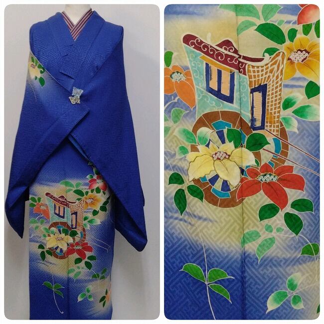 ☆ 美品 桜 正絹 小紋 裄68 トール ☆ n618 | 縁側・ちゃぶ台 お ☆ 美品 桜 正絹 小紋 裄68 トール ☆ n618 | 縁側・ちゃぶ台 お