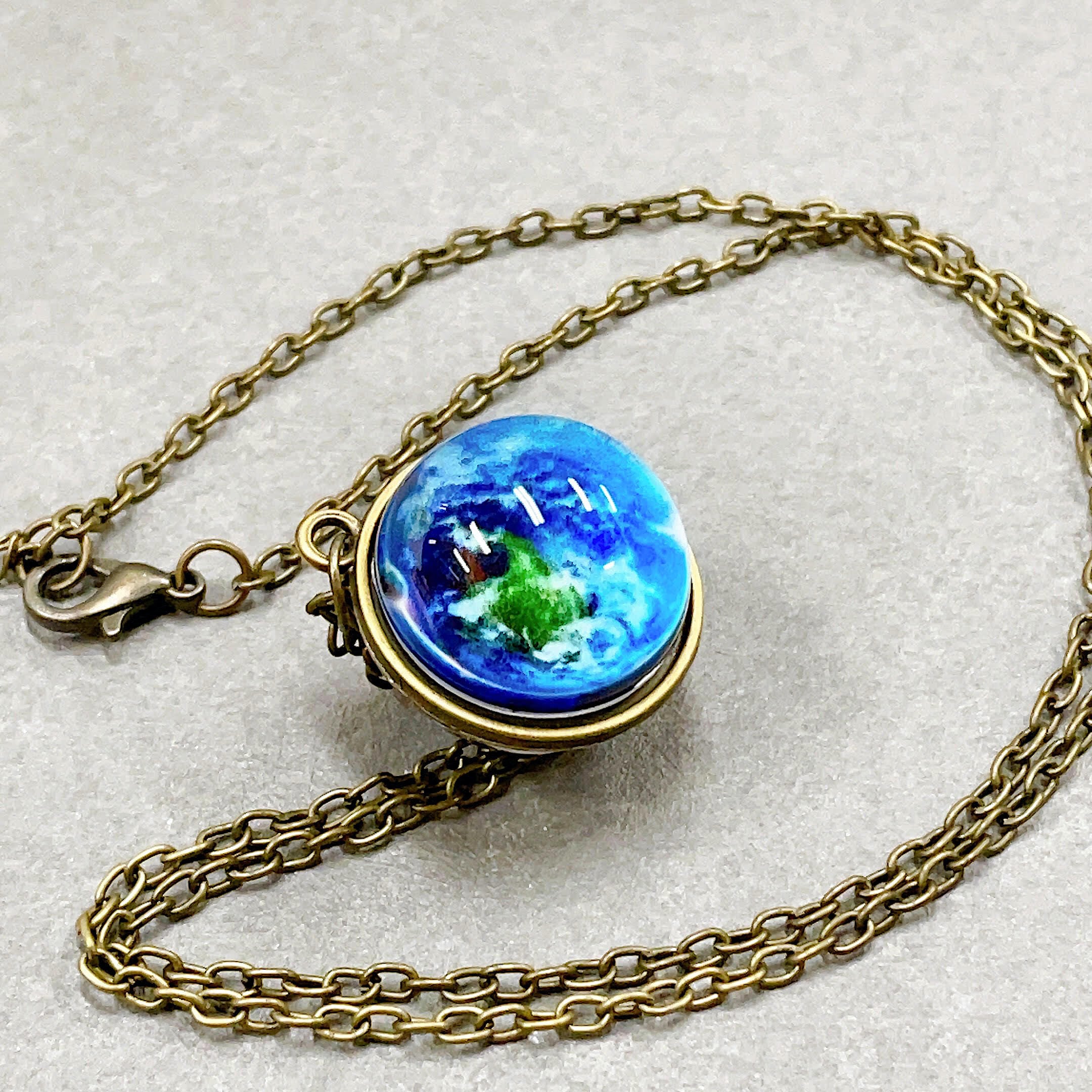 地球 ガラス玉 ネックレス】銀河 宇宙 earth スピリチュアル 球体