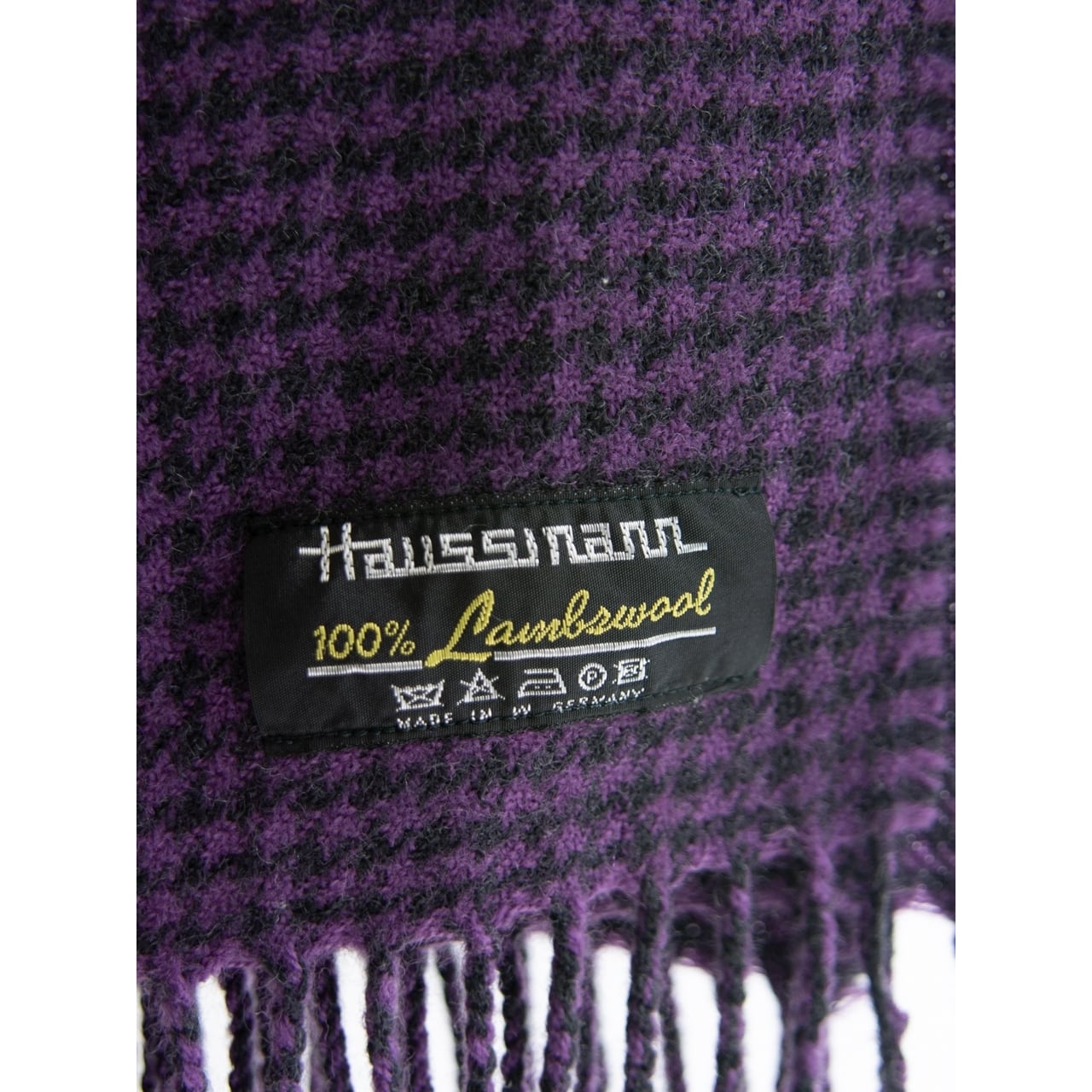 【Haussmann】Made in W.Germany 100% Lambswool Check Blanket（西ドイツ製 ラムズウールチェックブランケット）