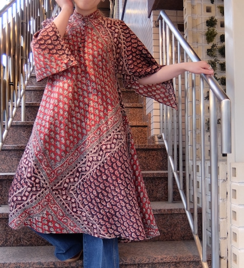 Vintage indian cotton dress／ヴィンテージ インド綿 ドレス