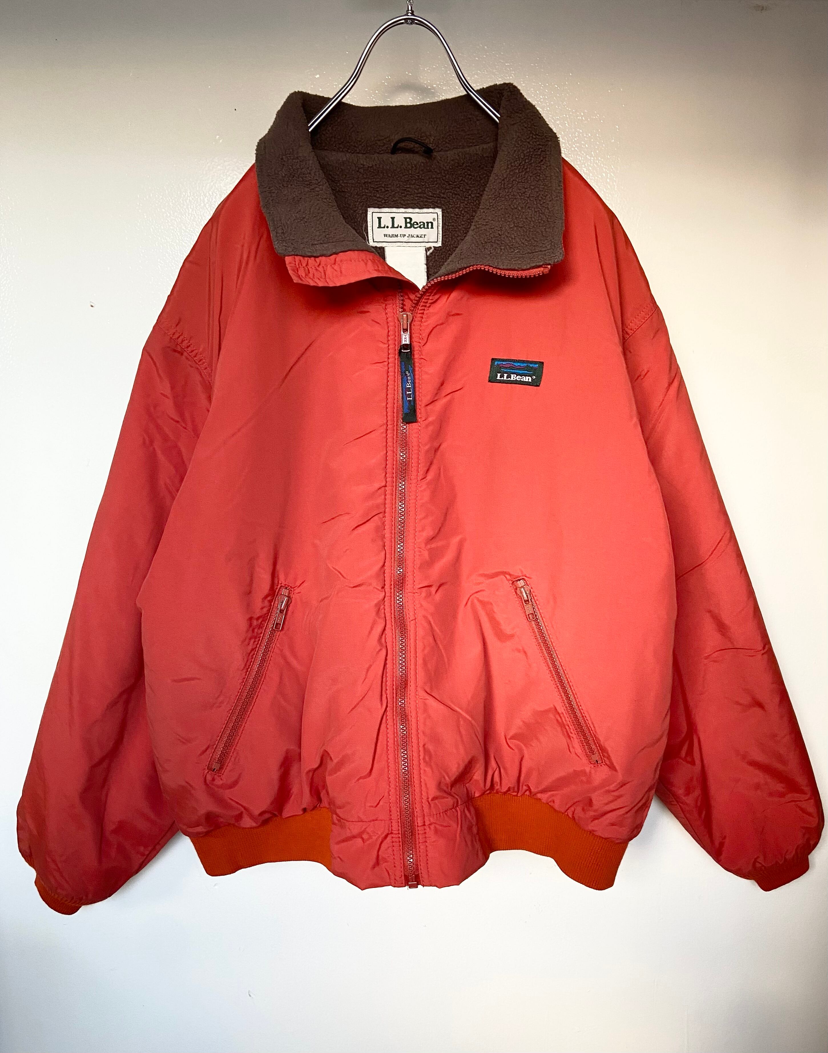エルエルビーンL.L.Beanウォームアップジャケットフリース希少カラーオレンジ vintage古着 80s LLBean/エルエルビーン ウォームアップジャケット