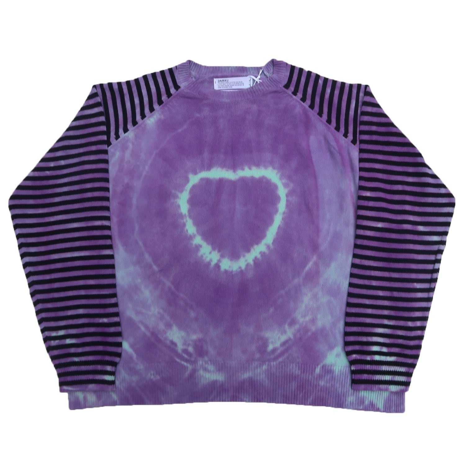 DAIRIKU】Heart Tie Dye Border Knit-