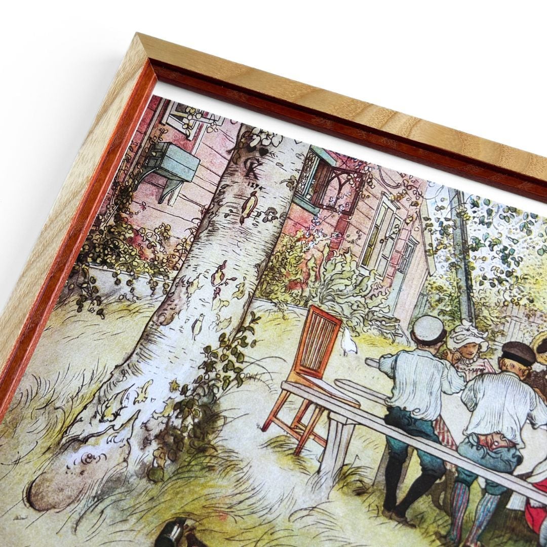 カール・ラーション フレーム付きポスター 大きな白樺での朝食 | hmm