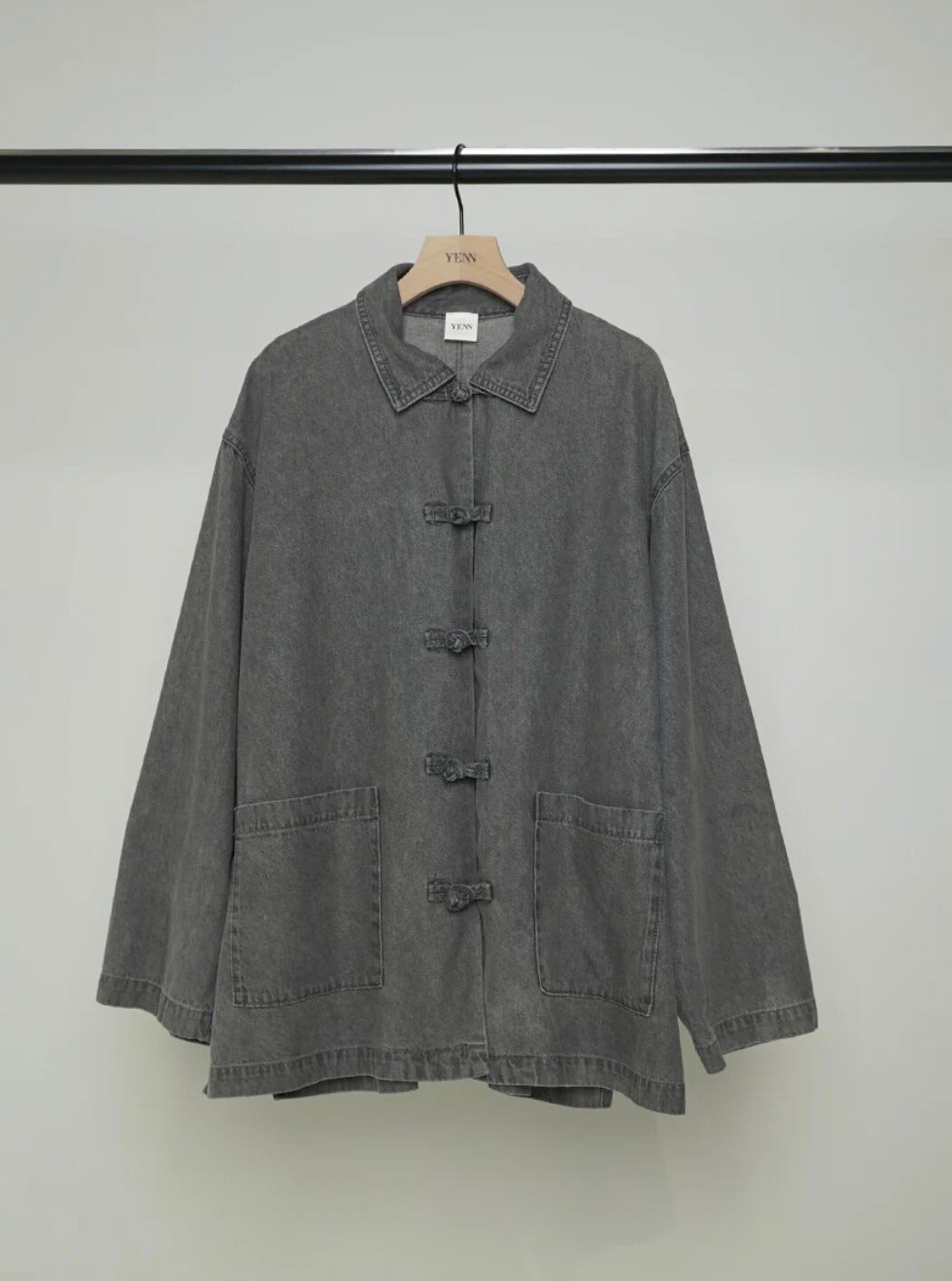 YENN イエン　デニムチャイナシャツジャケット　グレー YENN 】DENIM CHINA SHIRTS JK | valance 福井｜レディース セレクト