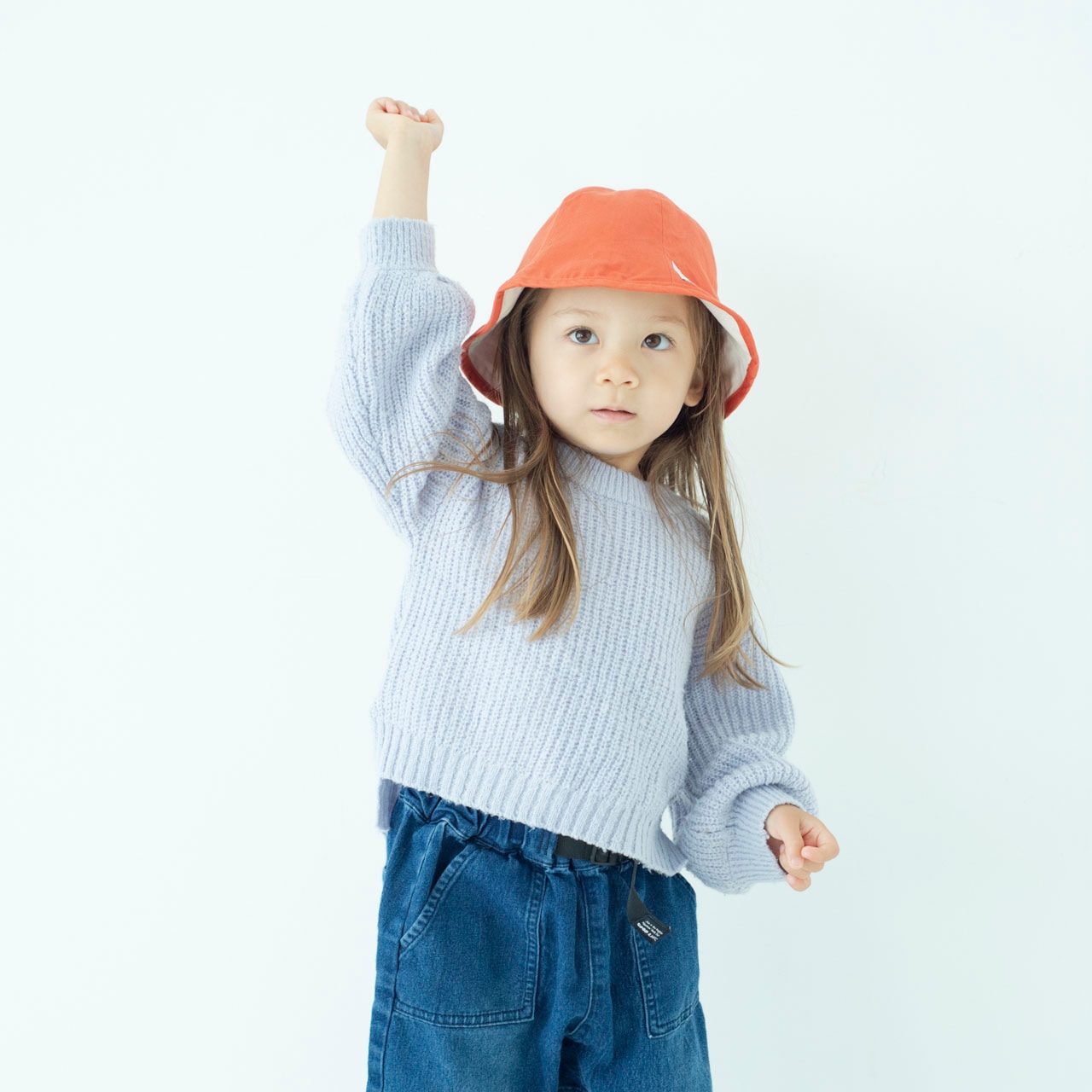 チューリップハット【オレンジ】48cm ブランド 夏 子供 帽子 赤ちゃん 男の子 女の子 日除け 紫外線 ベビー キッズ ハット キャップ 日本製 出産祝い