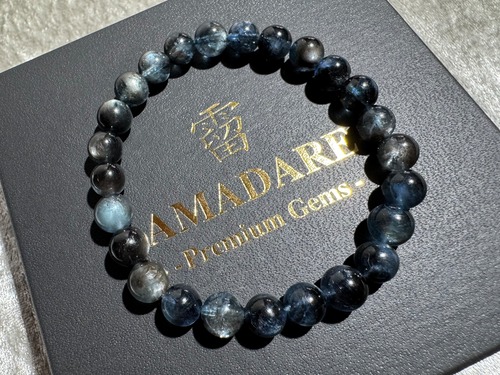 No.1706【S】ブラックスターアクアマリンブレスレット