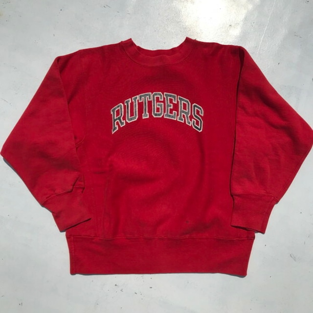 80's Champion チャンピオン リバースウィーブ スウェット RUTGERS レッド 赤 2枚タグ カレッジ別注トリコタグ 中期 USA製 MEDIUM 希少 ヴィンテージ