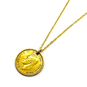 シックスペンスコイン ネックレス 1947年 ジョージ6世 ゴールド