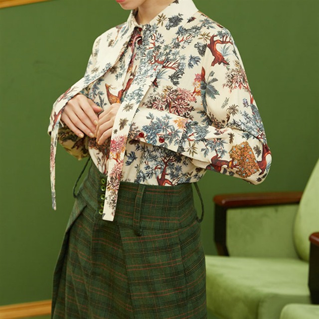 ロングカラーデザインシャツ　10947