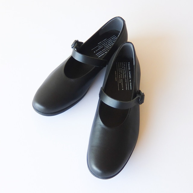 TRAVEL SHOES by chausser ショセ - レザーワンストラップシューズ - Black