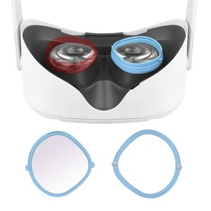 【努力特価】Esimen 適用Quest 2/Quest 3S用の度付きレンズ Quest 2 /Quest 3Sに適用近視レンズ レンズ 度付きブルーライトブロッキングレンズレンズ保護フレーム、Quest 3S用軽量アンチスクラッチ磁気近視メガネ- レンズワイプ保護布が付属しています (-3.00 青右)