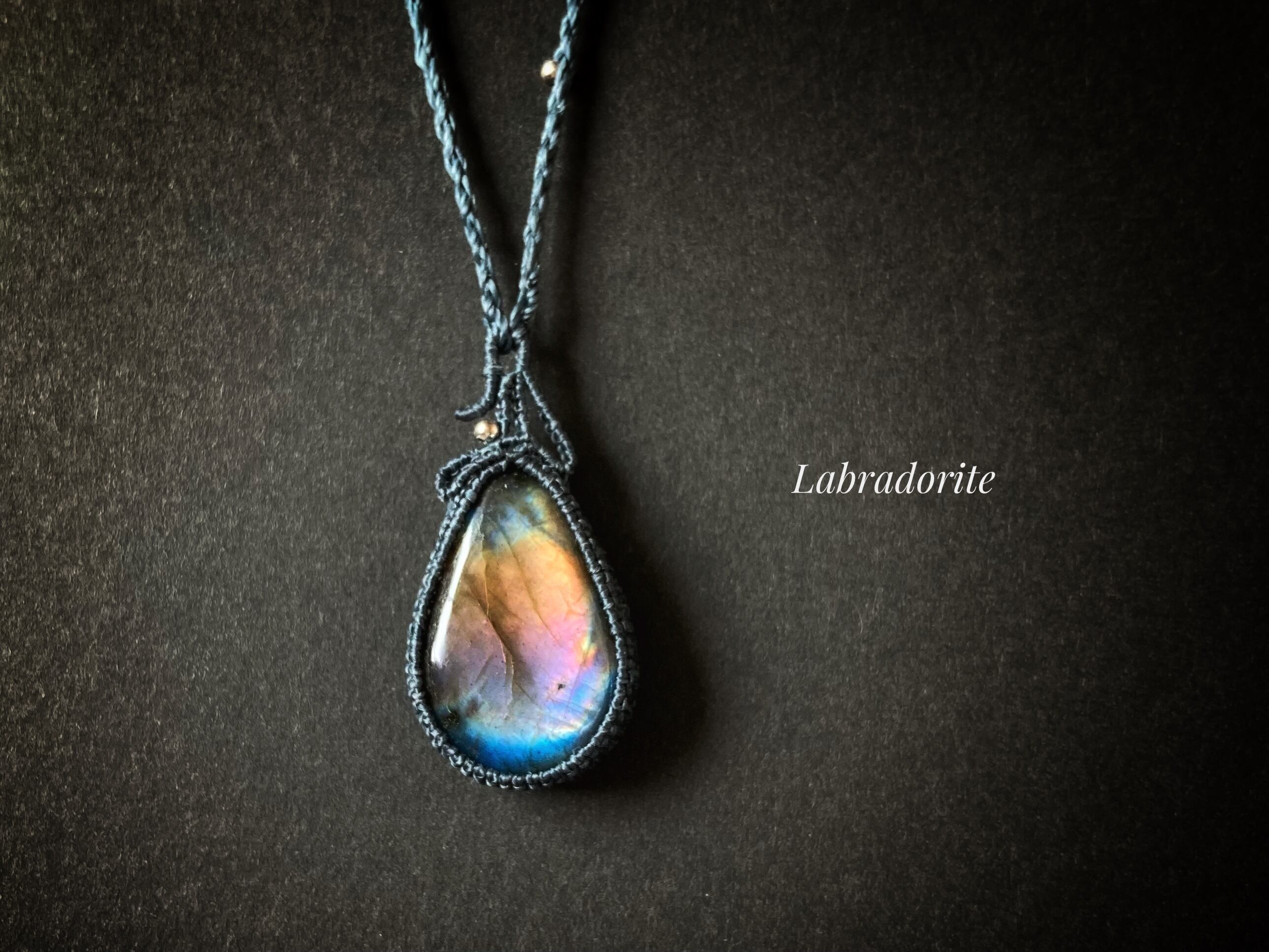 ラブラドライト macrame necklace