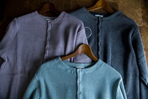 saby ワッフルヘンリーネックシャツ