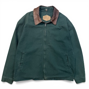 USA製 "L" 90年代 WOOLRICH ウールリッチ サンタフェジャケット 襟レザー 緑 古着 古着屋 高円寺 ビンテージ n60311