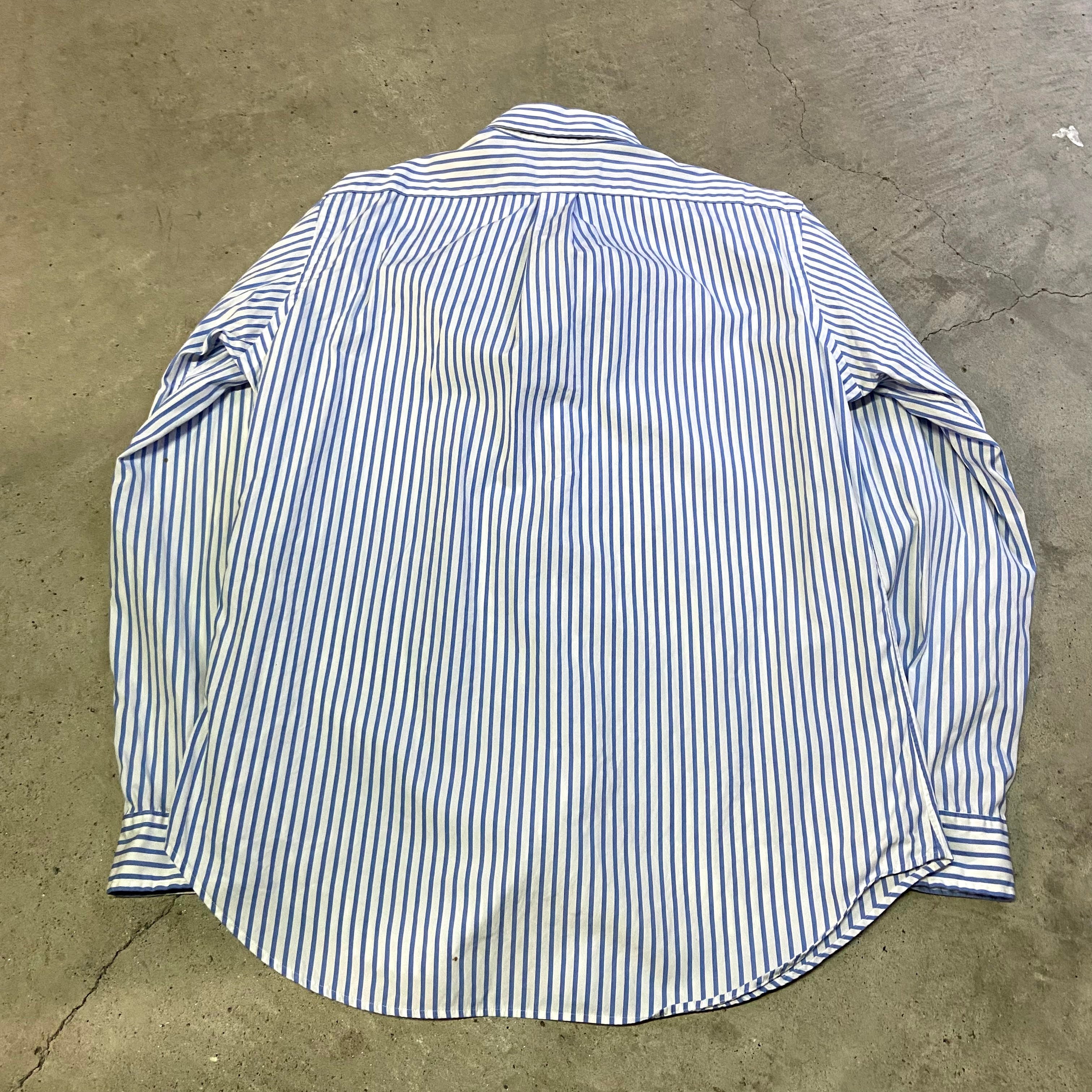 Ralph Lauren ラルフローレン ブルー×ホワイト 長袖 ストライプシャツ