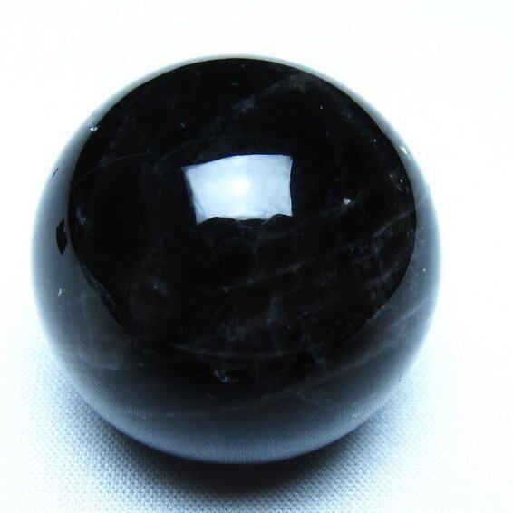 黒水晶 モリオン 丸玉 36mm スフィア 置物 原石 141-7443