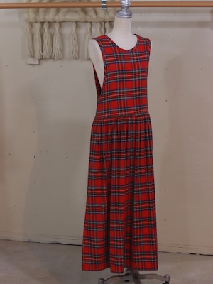 TARTAN SLEEVELESS DRESS