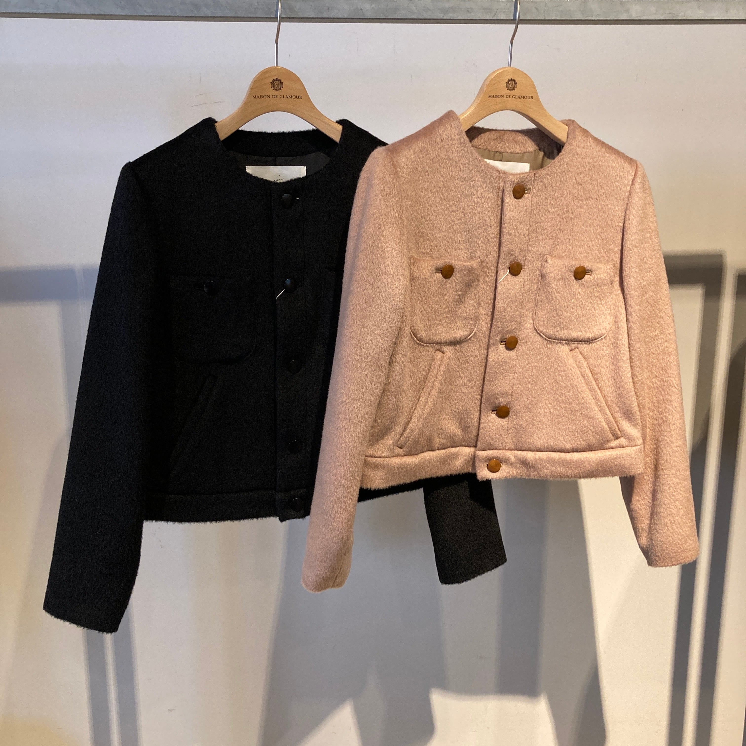 新品タグ付き♡maison de dolce ボーダーショートジャケット Dessin de Mode【デッサン ド モード】 ラウンドネックショート