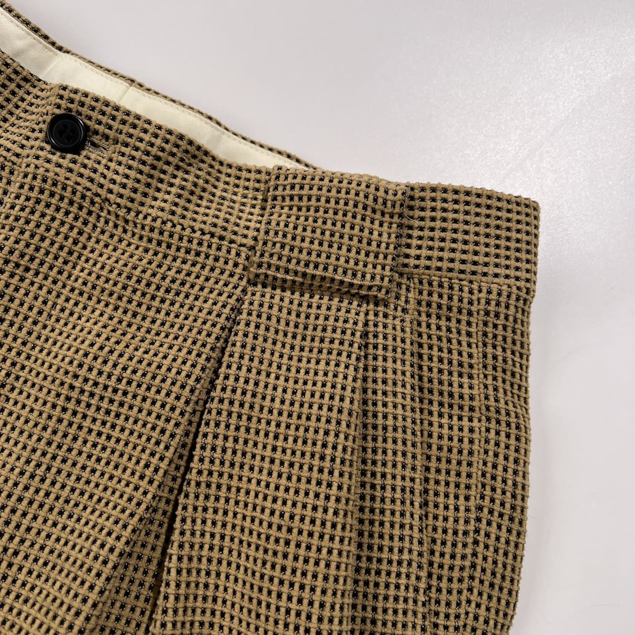 DOLCE ELEGANTE ドルチェ イタリア製生地 立体チェック風 タック スラックスパンツ サイズ 79 /日本製/ワールド/メンズ