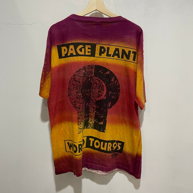 『送料無料』90s 95年ジミーペイジロバートプランツ　ワールドツアーTシャツ　タイダイ