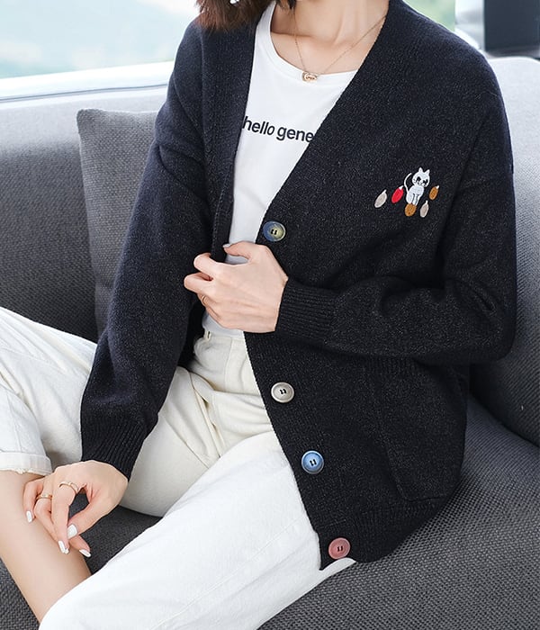 新品未使用　Shirley Bredal　刺繍　カーディガン　3y Shirley Bredal】Strawberry Cardigan / Marshmellow – Melty Colors